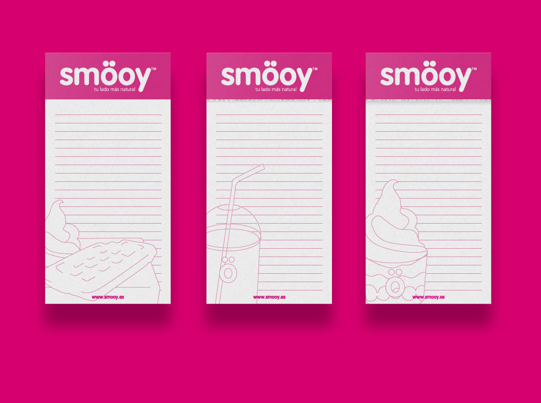 Diseño de papelería corporativa de Smöoy en Murcia